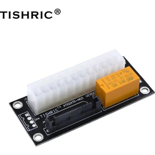 TISHRIC PC Block Synchronizer Dual PSU Power Supply Adapter Add2psu ATX 24Pin To 4pin/SATA Molex Riser Cable Miner Mining