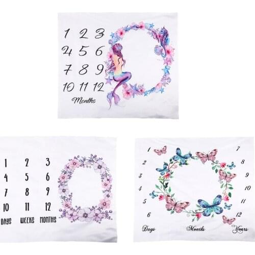 Infant Baby Milestone Photo Props Background Blankets Play Mats Backdrop Cloth Calendar Photo Accessories Nordic