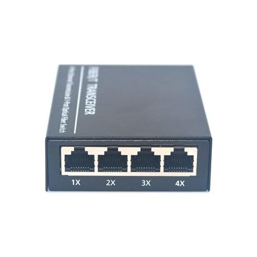 FTTH 100M 1*optical port 4*Ethernet ports fiber optic media converter 1310nm SC external power supply