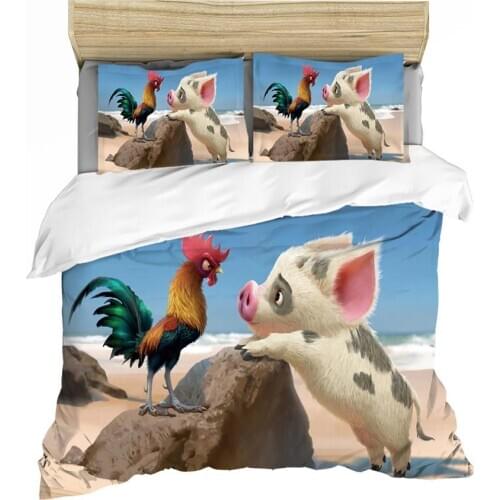 3D Cartoon Moana Maui Ocean Bedding Set Queen King Size Bedding Set Children Kids Girls and Boys Gifts Duvet Cover Pillowcases