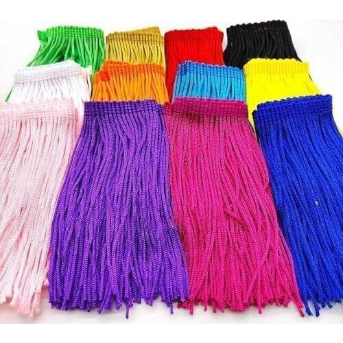 10 yards 10cm width Fringe Trim Lace Tassel Polyester Lace Trim Ribbon Sew Latin Dress Stage Garment Curtain DIY Fringe Fabric