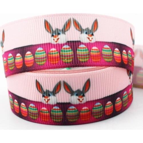 16/22/25/38/57/75mm Lovely cartoon Easter eggs grosgrain ribbon 10/25/50 yards DIY gift wrap sewing wedding decor ribbon