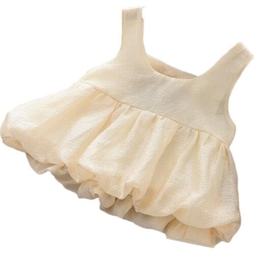 Summer Girl Fashion Backless Bow Tanks Solid Color Sleeveless Camisoles Top Simple Casual Party Vest Kids clothing For Girl 2-6T