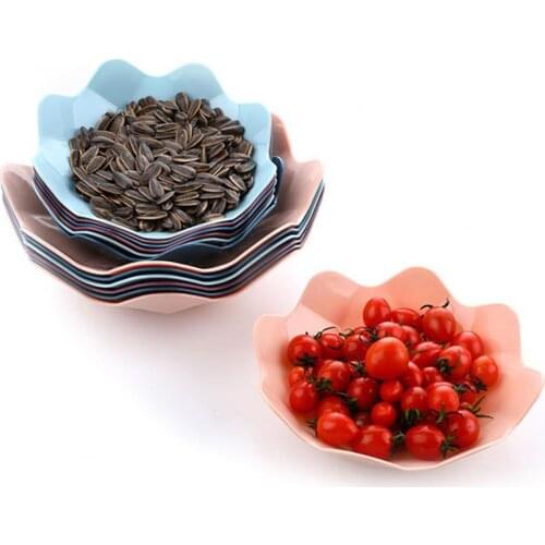 Fruit Bowl Stackable Multifunctional Smooth Surface Plastic Reusable Salad Snack Plate Vegetable Fruit Dish Plate for Kitchen