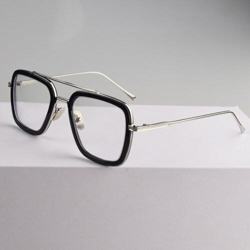 Qiyan color blind weak glasses mens double beam Retro Black Frame auxiliary correction glasses