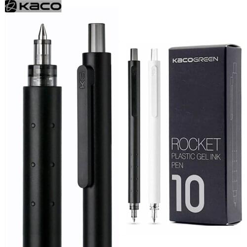 Kaco 10pcs/lot Gel Pen Set 0.5MM Push Business Student Pens Ballpoint Pучка School Office Stationery Supplies Smooth Writing