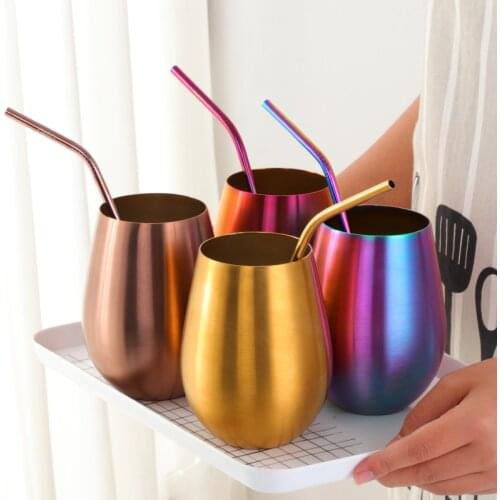 304 Stainless Steel Beer Mug Cup Titanium-plated Water Cup Milk Cup Drawing Cup Bar Restaurant Home Cold Drink Coffee Cup