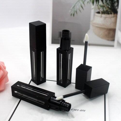 100pcs 7ml Plastic Black Lip Gloss Empty Tube Cosmetic Lipgloss Stick Bottle Packaging Container