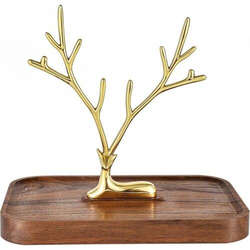 Customized Walnut Jewelry Stand Wooden Earring Stand Necklace Bracelet Stand Wooden Antler Tray Jewelry Display Stand