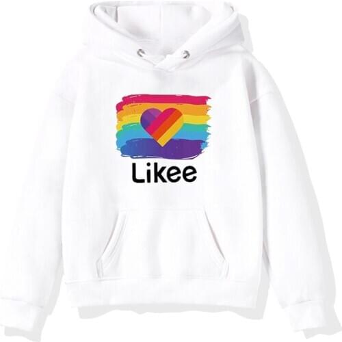 Hot Russia Style Likee App LIKEE Hoodies Women Men Boys Girls Kids Hoodie Female Rainbow Sweatshirt Trendy Streetwear Popular