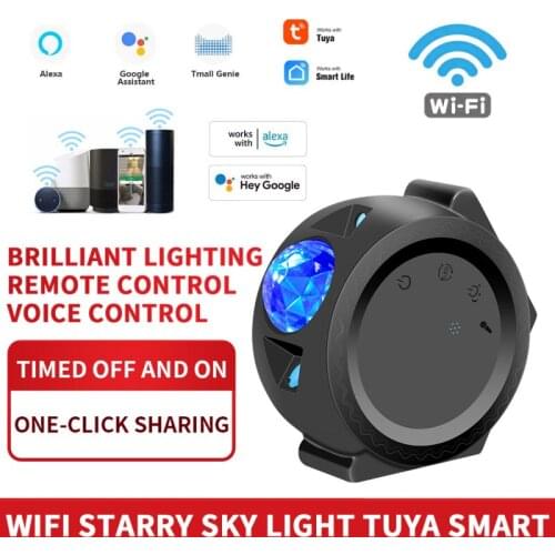 Smart Life Wifi APP Starry Sky Projector Galaxy Projector Voice Control By Alexa Google Home LED Night Light Lamp For Kid Gift