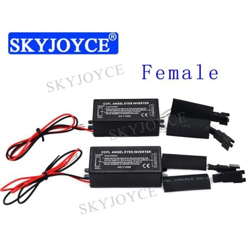 SKYJOYCE 1 Pair Female Male CCFL Driver Inverter Replacement Driver Halo Ring Spare Ballast For E36 E39 E46 CCFL Angel Eyes
