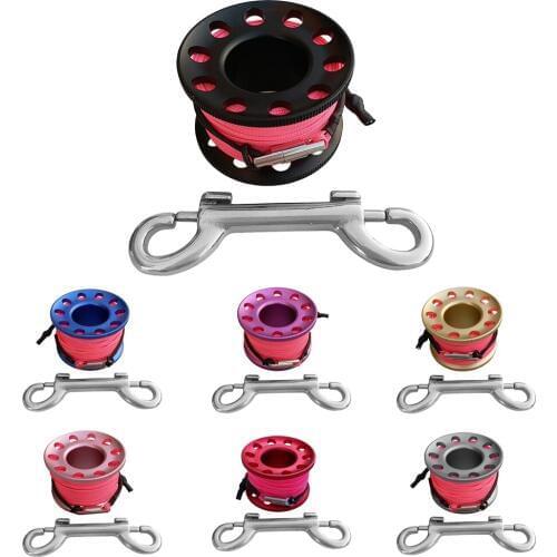 Professional Scuba Diving Finger Reel Diver Guide Line Spool Snap Bolt 15m Diving Reel Spool Safety Gear Equipment