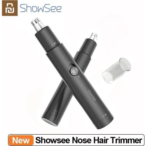 Showsee Mini Electric Nose Hair Trimmer Portable Ear Nose Hair Shaver low Noise Hair Clipper Removal Cleaner Waterproof Painless