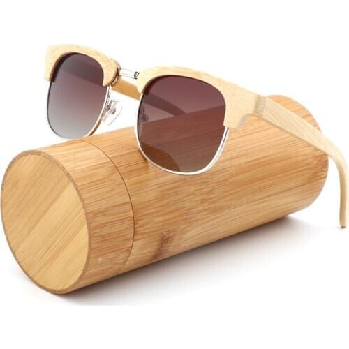 Handmade Fashion Sunglasses Women 2020 Luxury Brand UV400 Polarized Sunglasses Men Travel Bamboo Wood Sun Glasses Wholesale