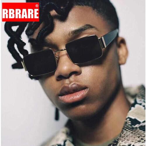 RBRARE Alloy Square Sunglasses for Men Luxury Brand Designer Sunglasses Women Punk Vintage Sunglasses Men Retro Shades for Women