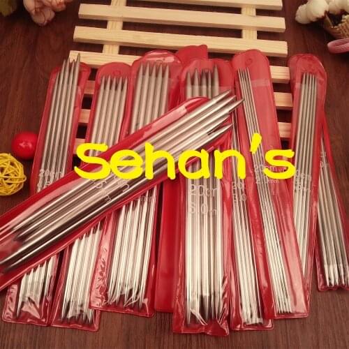 New 11*5 PCS 11 sizes 20cm Double Point stainless steel Straight Knitting Needles Sweater Knitting Needles sets 2-6.5mm