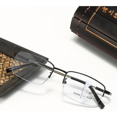 Retro Stylish Intelligent Color Progressive Auto Focus Reading Glasses With Half-rims Glasses Frame Очки Декоративные Очки Женск
