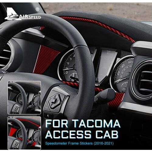 Carbon Fiber for Toyota Tacoma 2016 2017 2018 2019 2020 2021 Accessories Interior Trim Car Dashboard Speedometer Frame Sticker