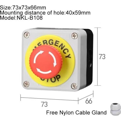 Waterproof Start stop Self-compound Switch Self Reset Button Switch Emergency Stop Industrial Handhold Control Box