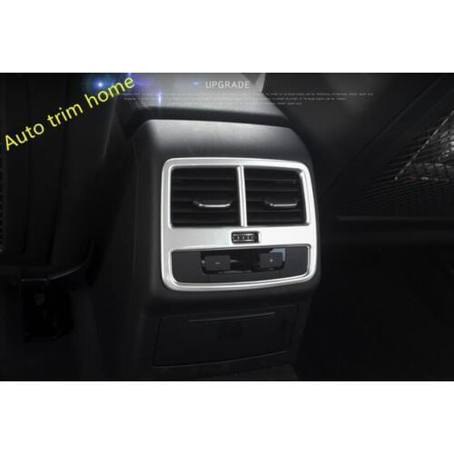 Lapetus Rear Armrest Box Air Conditioning AC Outlet Vent Cover Trim Fit For Audi A4 B9 A5 2016 - 2020 Sedan ABS / Auto Accessory