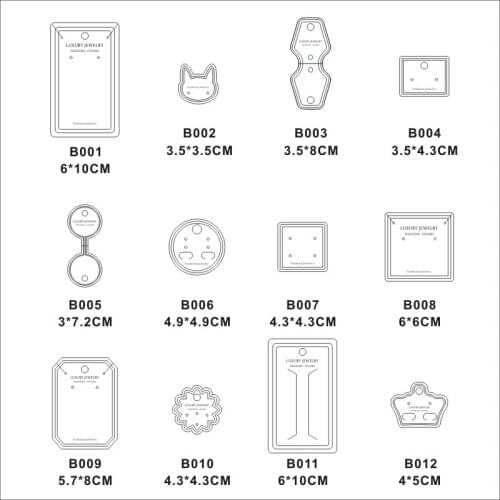 100pcs/lot Kraft Fashion Jewelry Necklace Earring Key Chain Brooch Hair Accessory White Paper Card Hang Tag Jewelry Displays