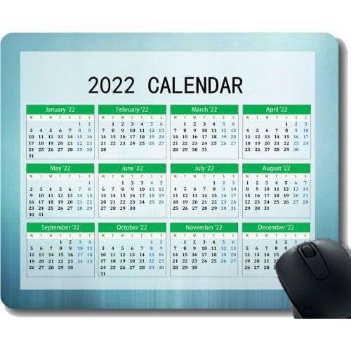 2022 Calendar Mouse Pad,Light Lines Stripes Shadow Anti-Slip Rubber Mousepad with Durable Stitched Edges