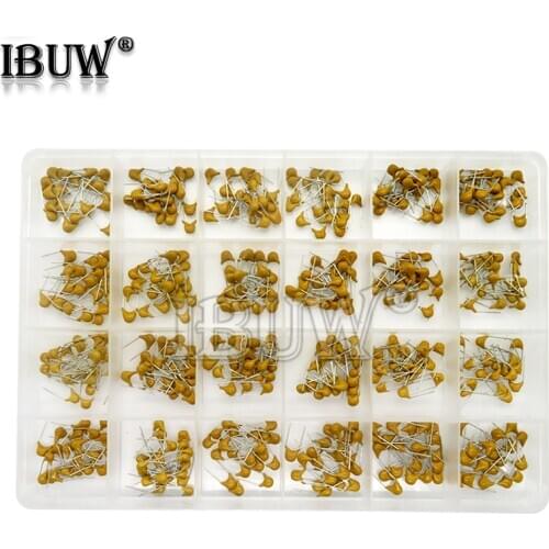 24values*20PCS =480PCS Monolithic Ceramic Capacitor 10pF~10uF,ceramic capacitor Assorted Kit + BOX