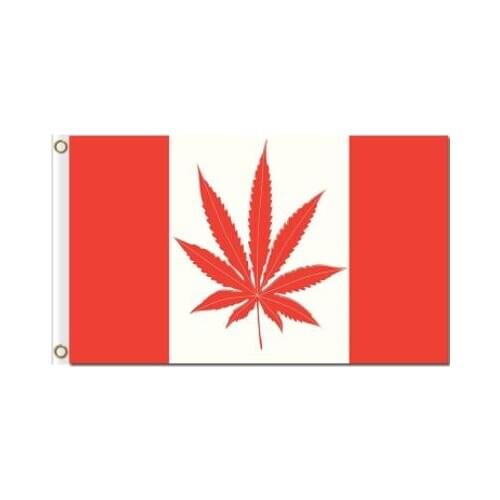 3x5ft Canadian flag with leaf weed printing polyester banner flag