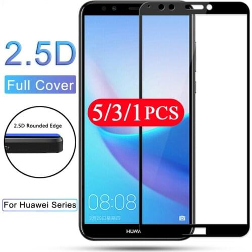 5/3/1Pcs cover protective for huawei y5 lite 2018 y6 y6s y6p y7 y7p prime pro 2019 tempered glass screen protector film on glass