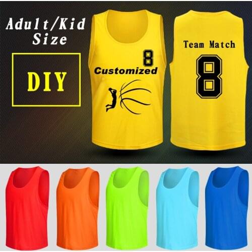 5 Pieces Blank DIY Big size Adult/Kid Basketball Soccer Training Vest Grouping against vest jerseys