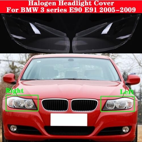 Car Halogen Headlight Cover for BMW 3 Series E90 E91 2005-2009 318i 320i 325i 330i lampshade Head Lamp light glass Lens Shell