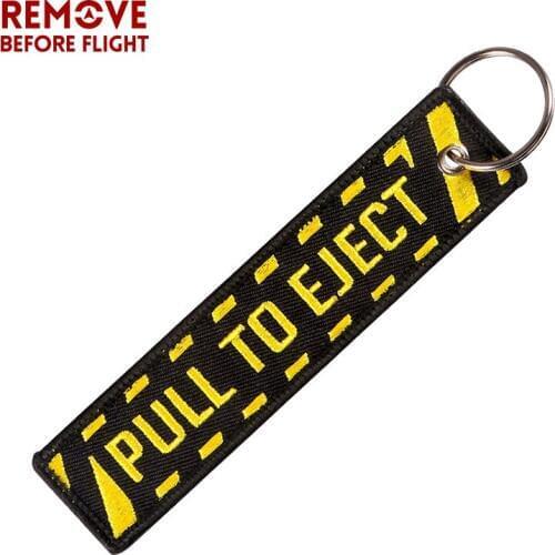 Aviation Gifts Keychain Pull To Eject Embroidered Key Chain Fashion Car Key Chains Embroidery Key Chain Key Fob OEM Car Keychain