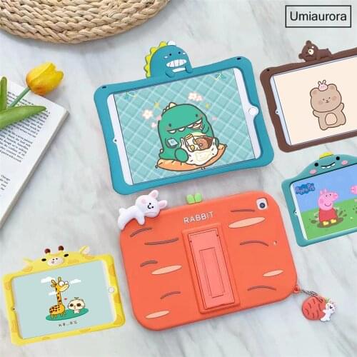 Cartoon Rabbit Tablet Case for IPad 7 8th Generation 10.2 9.7 inch Air 2 3 4 10.9 Pro 11 2020 Mini 5 2019 Kids Stand Cover Funda