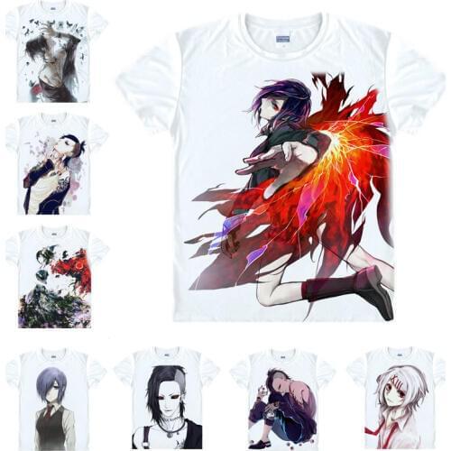 Coolprint Japanese Anime Shirt Tokyo Ghoul T-Shirts Multi-style Short Sleeve Toka Kirishima Uta Cosplay Costume Kawaii Gift