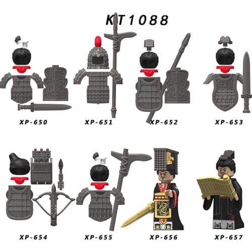 Single KT1088 Qin empire ancient war soldiers Action Figure Helmet armor accessories Building Blocks brick Toys For Children