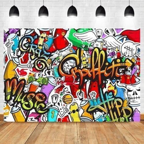 NeoBack Graffiti Art Wall Photography Backdrops Children Kids Birthday Party Paint Party Background Photography