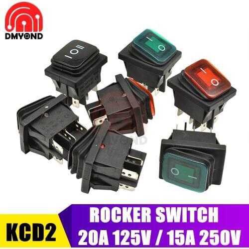 Rocker Switch 15A 250V 4 6 Pin 4PIN 6PIN On-Off/On-Off-on Position With LED Light Power Boat Switch Push Button for Car