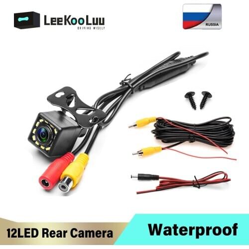 LeeKooLuu Waterproof Car Rear View Camera 170 Wide Angle HD CCD 12 LED Night Vision Backup Reversing Parking Cameras