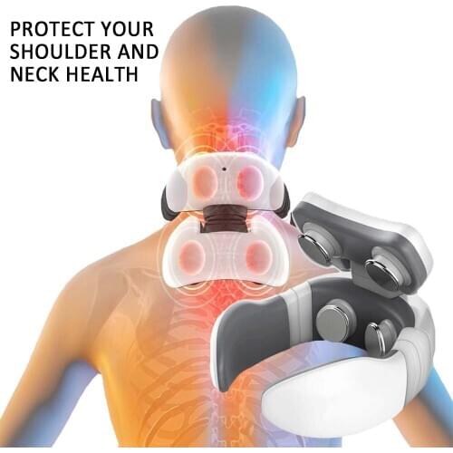 6 Modes Electric Neck Massager Neck Pulse Back Power Control Far Infrared Heating Pain Relief Tool Health Care Neck Relaxation M