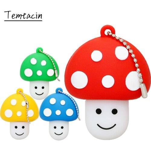 Cartoon Mushroom USB Flash Drive Disk Pen Drive 4GB 8GB 16GB 32GB 64GB 128GB 256GB Memory Stick USB2.0 Pendrive External Storage