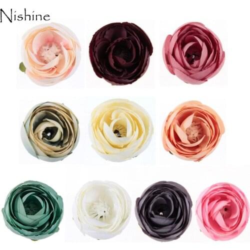 NISHINE 30PCS 1.8" New Hair Accessory Fabric Rose Flower For Corsage Brooch Headband Dress Hat Flower Wedding Party Decoration