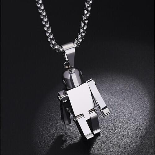 Necklace chain Robot hip-hop necklace male tide mens pendant personality astronaut pendant tide brand 2020 chains pendant