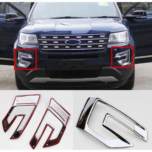 2pcs ABS Front Fog Light Decoration Frame For Ford Explorer 2016