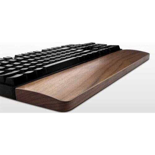 Walnut Wood Keyboard Wrist Rest, Solid Wooden Wrist Rest Support, Hand Pad Holder, Palm Rest for Office and Gaming for 104 Keys
