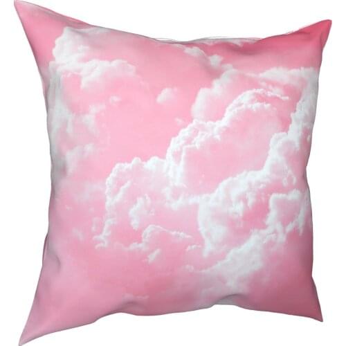 Pink clouds like marshmallow sky wonder pillow cover fashion sofa bedroom color home decoration pillow