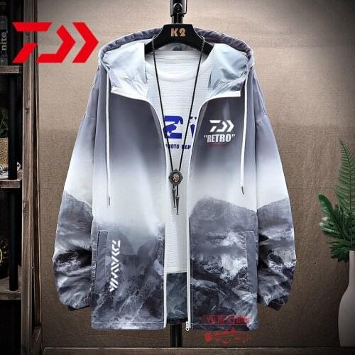 DAIWA Fishing Clothes Men Anti-UV Quickdrying Sunscreen Long-sleeve Fishing Jacket Waterproof Breathable Fishing Shirt Jacket