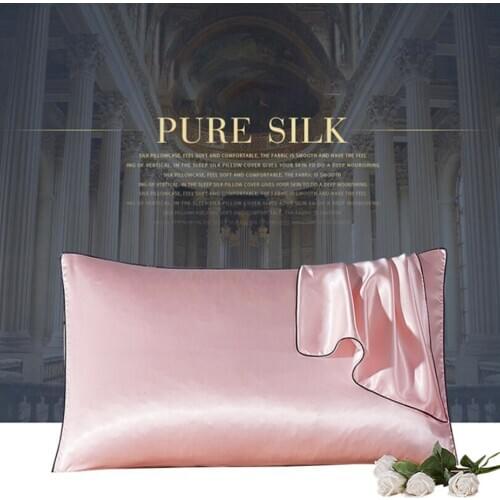 2Pc Silk Pillow Case Mulberry Pillowcase Cover Square Comfortable Pillow Cover Pillowcase for Bed Throw Single Pillow Covers