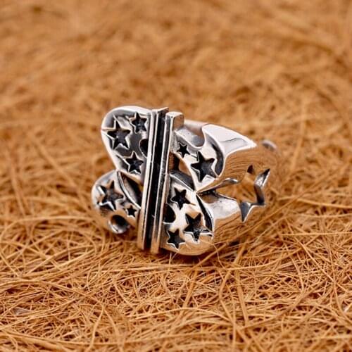 Solid 925 Sterling Silver US $ punk hiphop ring rings jewelry gift Hot sell A5113