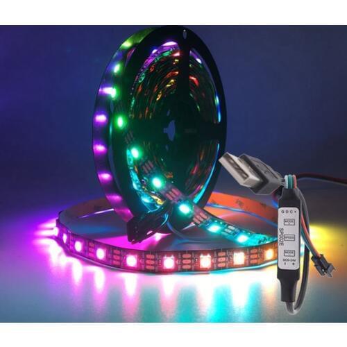 USB RGB WS2812B LED Strip Addressable Pixel Tape With USB Controller For TV Back Under Cabinet Lamp DC5V 1m/2m/3m/4m/5m